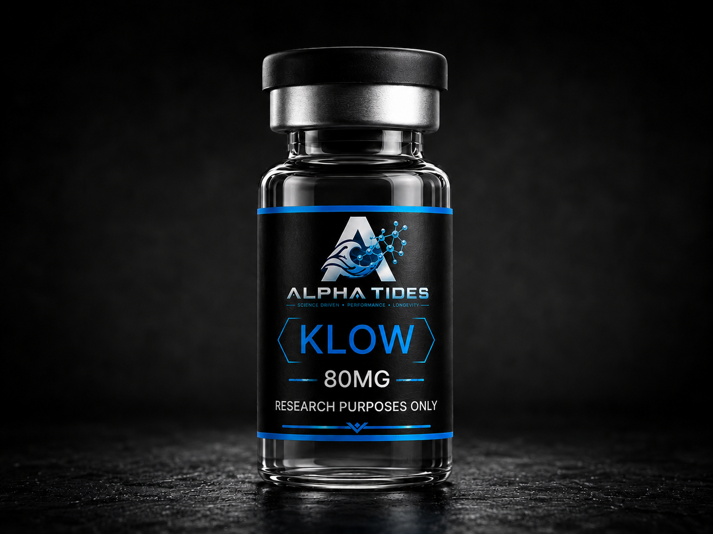 KLOW Peptide Blend product vial from Alpha Tides