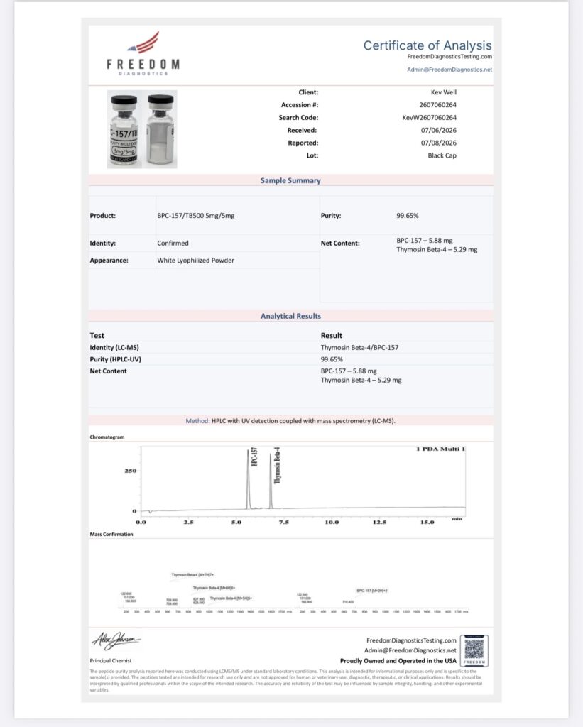 Wolverine Stack Certificate of Analysis document